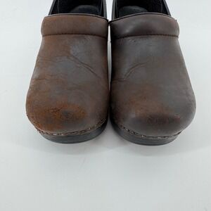 Dansko Brown Leather Suede Clogs Comfort Shoes Women Size 36/6.5